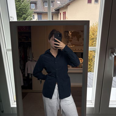 navy blue botton up shirt 
