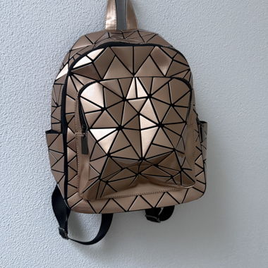 Geometric Rose Gold Backpack