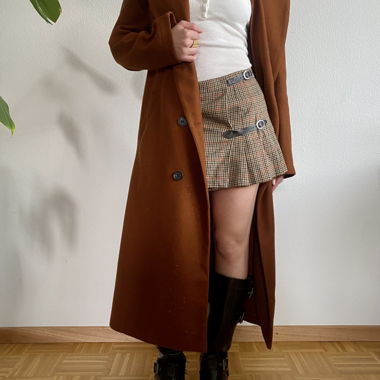 Manteau trench long brun 