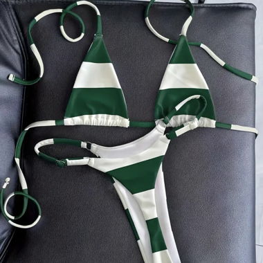 Two-piece Bikini green-white