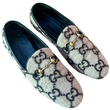 Mocassini Gucci in lana e pelle (35,5/36)