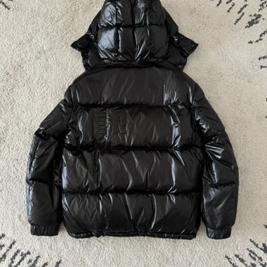 Moncler Guernic Laquer Hooded Down Jacket Black