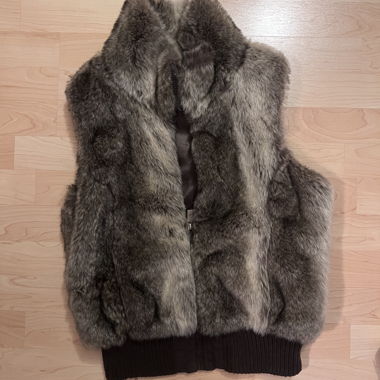 Fleece-Weste mit Kunstpelz
