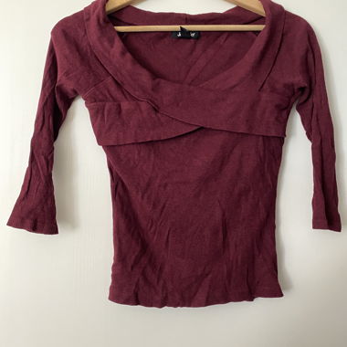Burgundy Women's Long-Sleeve Shirt