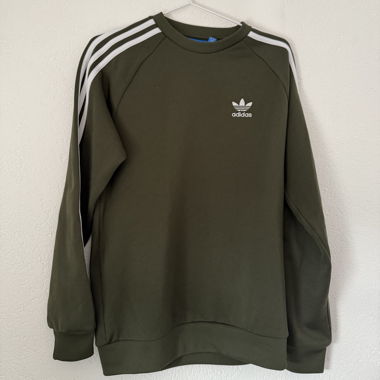 Sweatshirt adidas vert à 3 bandes