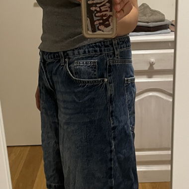 denim baggy bermuda