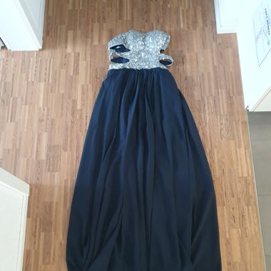 Blaues Pailetten Kleid