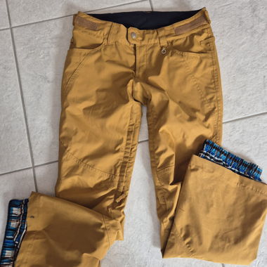 Pantaloni da neve / da sci gialli con ghette