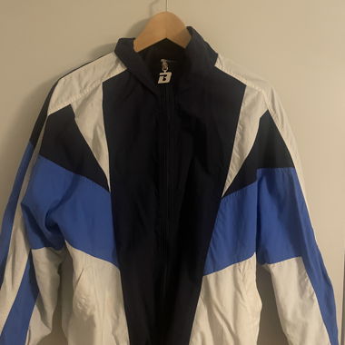 Giacca a vento Bershka blu-bianca S