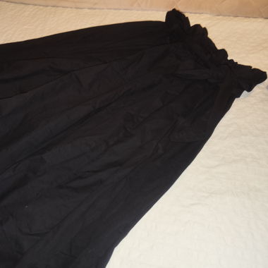 Schwarzer Midirock mit Paperbag-Bund, Gr. L