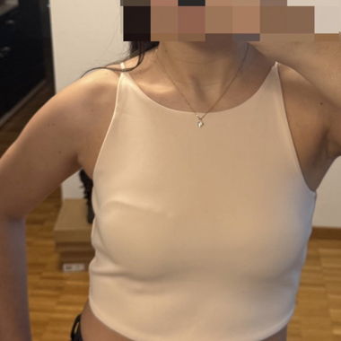 Haut court lisse rose clair ZARA, taille S
