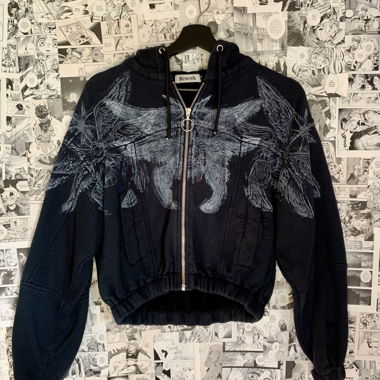 Printed cropped hoodie 