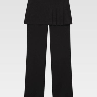 Pantaloni neri con sovrapposizione di gonna