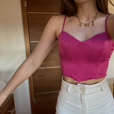 Top corset satiné 