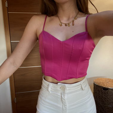 Top corset satiné 