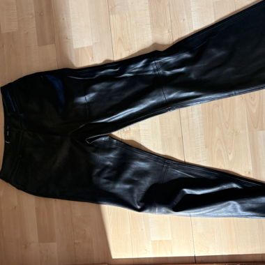 Black Leather-Look Trousers