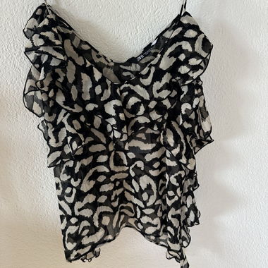 Top a Volant ZARA XS con Stampa Animalier