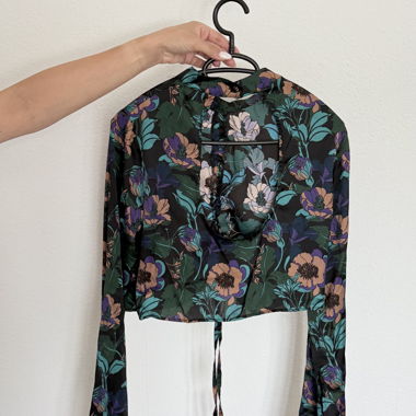 Topshop floral crop blouse