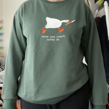 Embroidered Goose Sweater