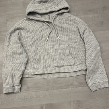 Hoodie gris en maille gaufrée
