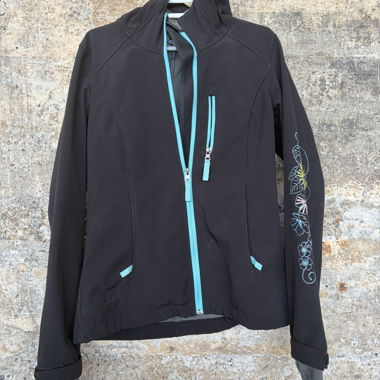 Damen Softshelljacke Schwarz/Tuerkis