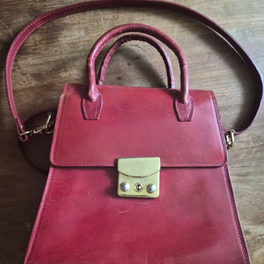 Borsa vintage in pelle rossa