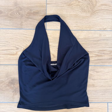 Top dos-nu et décolleté bleu foncé 