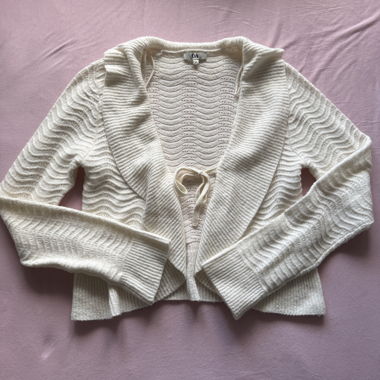 Cardigan in maglia crema