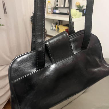Borsa tote in pelle nera