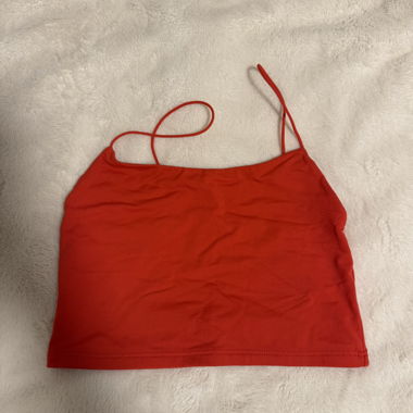 Rotes Spaghetti-Träger-Top von Bershka / Grösse S