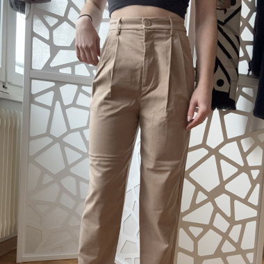 Pantalon beige taille haute EUR 34