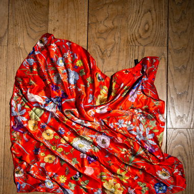 floral silk foulard bandana