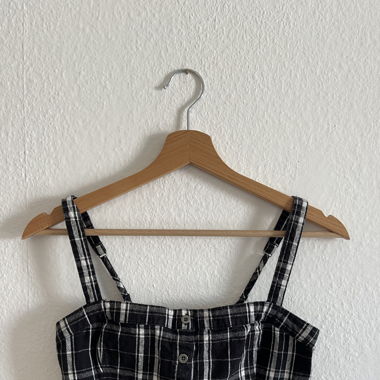 Spaghetti Crop Top kariert