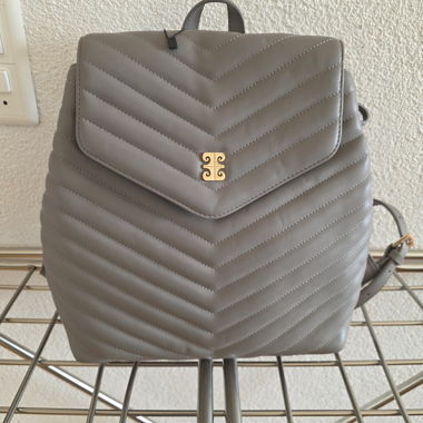 Pierre Cardin quilted grey backpack