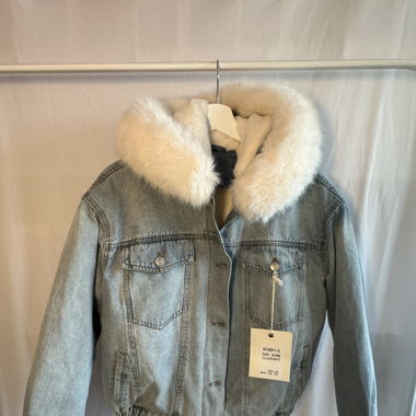 Veste denim poil blanche 