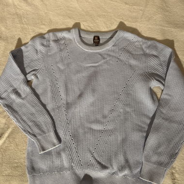 Pull en maille bleu clair