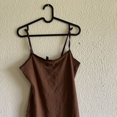 Spaghetti Träger Kleid Braun