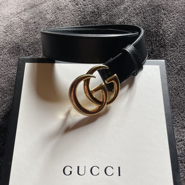 Ceinture Gucci large en cuir - 85 cm