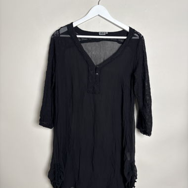 Abito tunica in pizzo nero