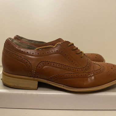Brown Clarks-style shoes