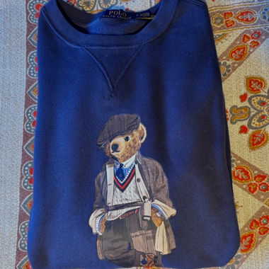 Ralph Lauren Polo Sweatshirt Teddy Bear blu medio