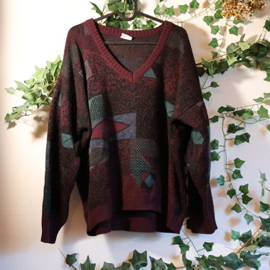 Vintage roter Strickpullover