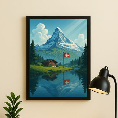 Cadre photo suisse cervin A4