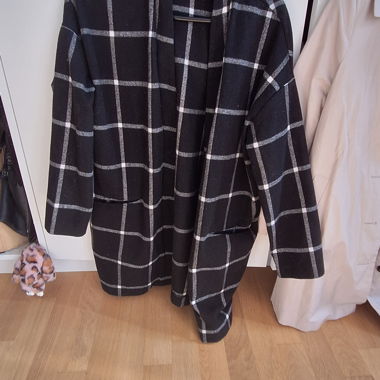 Schwarzer karierter Cardigan Ckh EU S/M
