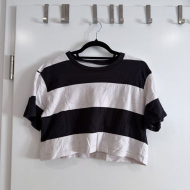 Hollister gestreiftes Crop T-Shirt M