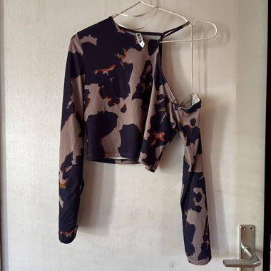 Buntes Kuhmuster Streetstyle Crop-Top