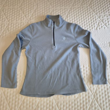 Maglione in pile azzurro chiaro con cerniera