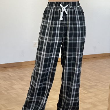 Wide Leg Plaid Pants