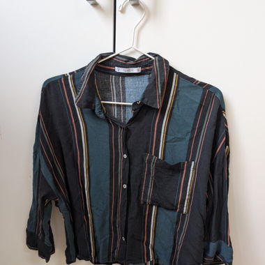 Pull&Bear Crop Bluse gestreift Gr. S 