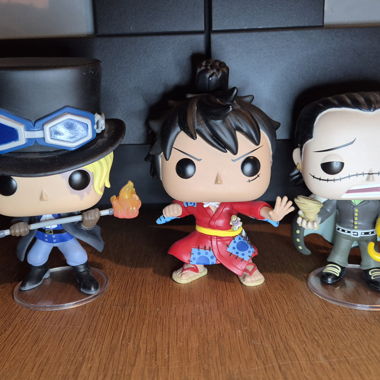 Lot of Funko Pop One Piece Luffy, Crocodile, Sabo